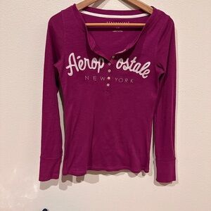 Aeropostale Women's Purple Long Sleeve Top